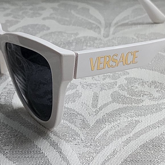 NEW! Versace 56MM Cat Eye Sunglasses White - Picture 3 of 7